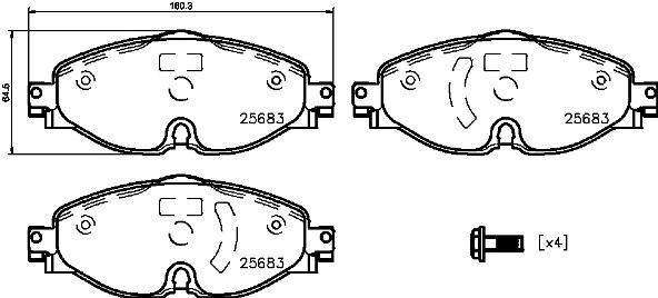 Brembo Brake Pads Front Vw Arteon/ Golf7 ( Set Lh&Rh) (P85147)