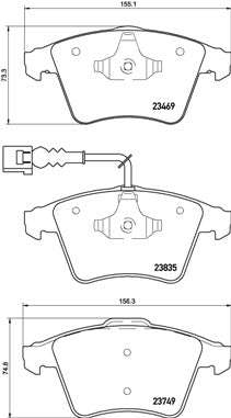 Brembo Brake Pads Front Vw Touareg ( Set Lh&Rh) (P85149)