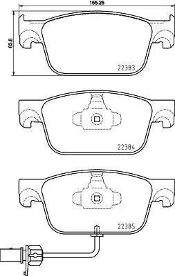 Brembo Brake Pads Front Audi A4 B9/A5 F5 ( Set Lh&Rh) (P85153)