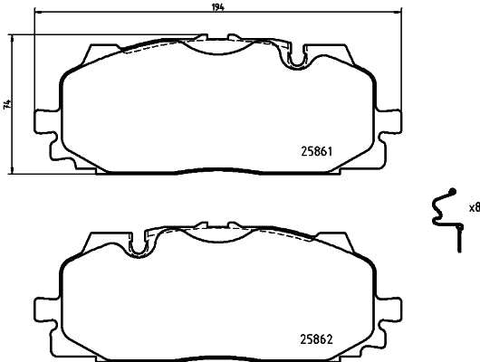 Brembo Brake Pads Front Audi A4 B9/A5 F5/ ( Set Lh&Rh) (P85165)