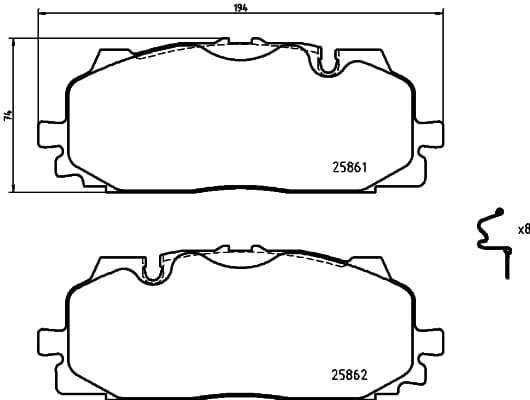 Brembo Brake Pads Front Audi A4 B9/A5 F5/ ( Set Lh&Rh) (P85165)