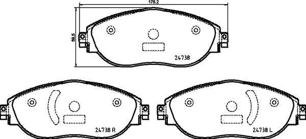 Brembo Brake Pads Front Vw Arteon/Tiguan ( Set Lh&Rh) (P85166)