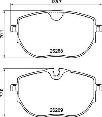 Brembo Brake Pads Front Vw Transporter ( Set Lh&Rh) (P85187)