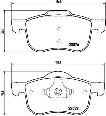 Brembo Brake Pads Front Volvo S60/S70 V70 ( Set Lh&Rh) (P86016)