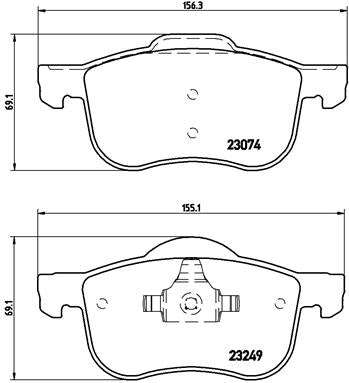 Brembo Brake Pads Front Volvo S60 ( Set Lh&Rh) (P86020)
