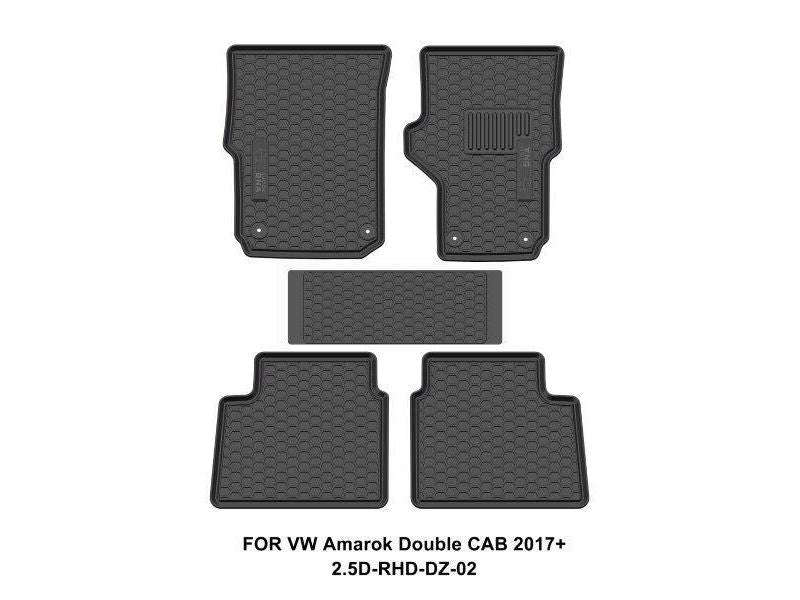Custom Dna Vw Amarok Double Cab 2017+ Black Rubber Car Mats