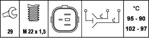 Hella-Fan Switch -3Pin (1Mt-787951-020)