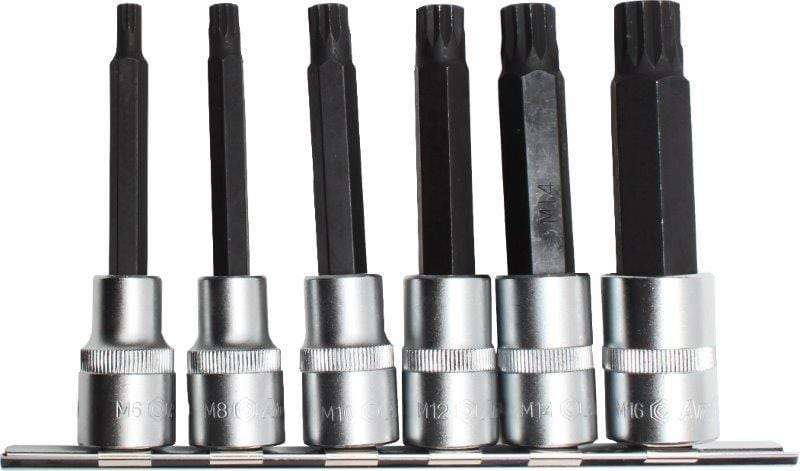 6Pc 1/2 Drive Spline Bit Sock Set 100Mm(M6-M16) AMPRO T33238