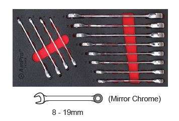 12Pc Geared Combination Wrench Set (Foam Tray) AMPRO T41478