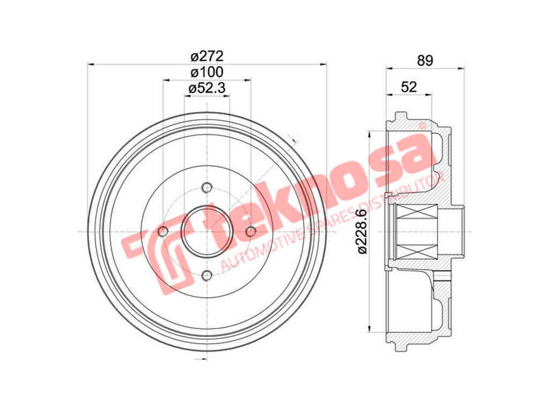 Brake Drum Nissan Np200 K9K K7M K4M 200 (Single Drum)