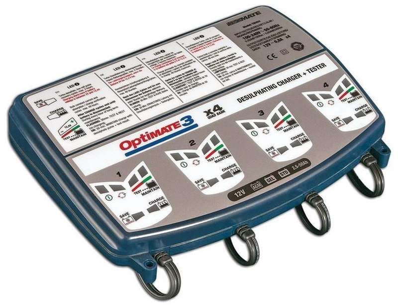 Optimate 3 X 4 Power Sport Quad Bank Charger / Maintainer - Tm454