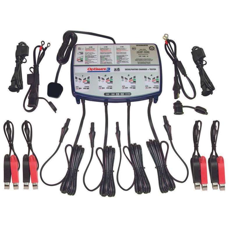 Optimate 3 X 4 Power Sport Quad Bank Charger / Maintainer - Tm454