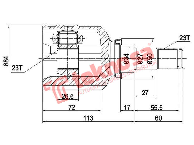 CV Joint Inner Toyota Auris, Avanza, Corolla, Run X,Yaris (TO6613-X)