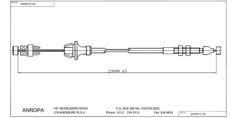 Accelerator Cable Mitsubishi Colt Ldv 2.8D 2X4 Std. & Hi Line S/Cab, 4X4 2.8Td Std. S/Cab (98-02)
