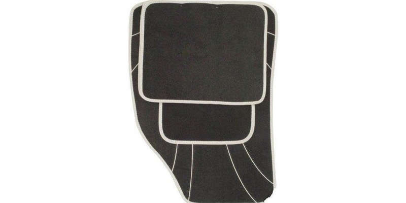 Autogear 4 Piece Carpet Mat Set - Black-Grey Trim