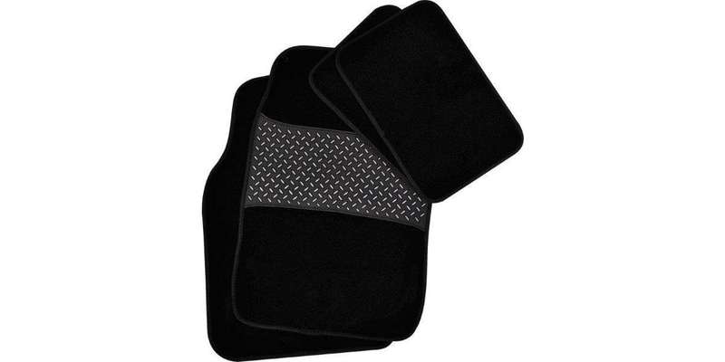 Autogear 4 Piece Carpet Mat Set - Black-Black Trim