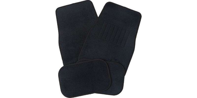 Autogear 4 Piece Carpet Mat Set - Black-Black Trim