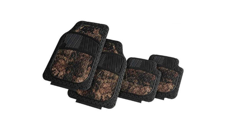 Autogear 4 Piece Rubber Mat Set - Black/Camo