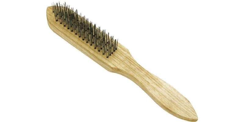 Autogear 5 Row Steel Wire Brush With Wooden Handle