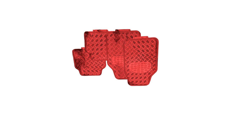 Autogear Aluminium Red Mat Set Front And Rear 4 Piece