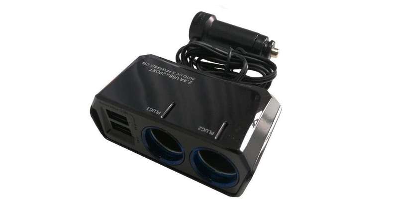 Autogear Dual Accessory Socket With 2 Reversable Usb Ports