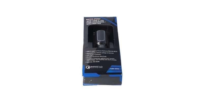 Autogear Usb/Usb Type-C Car Charger With Voltmeter Display
