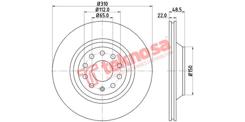 Brake Disc Audi A3 Golf V Vi Vii (Rear Vented)