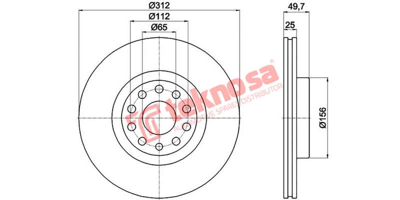Brake Disc Audi A3 Caddy Golf 5 04 (Front Vented)