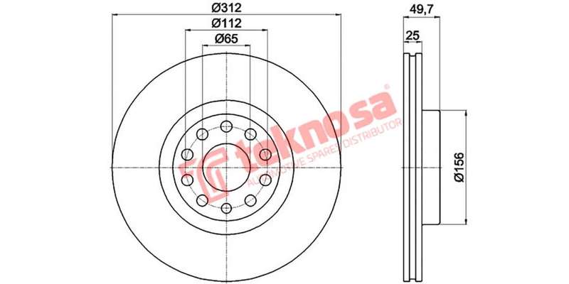 Brake Disc Audi A3 Caddy Golf 5 04 (Front Vented)