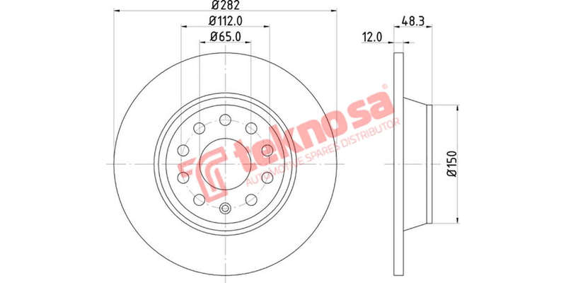 Brake Disc Audi A3 Golf Vi Scrcc Tguan (Rear Solid)