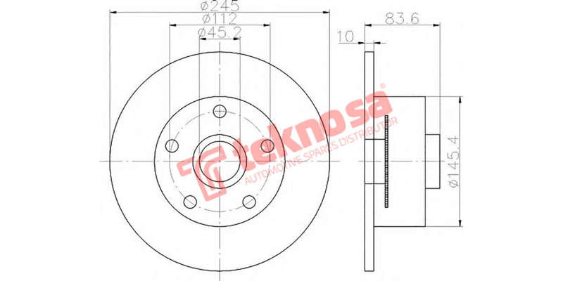 Brake Disc Audi A4 1.8 1.8T 2.4 2.6 2.8 95 01 (Rear Solid)