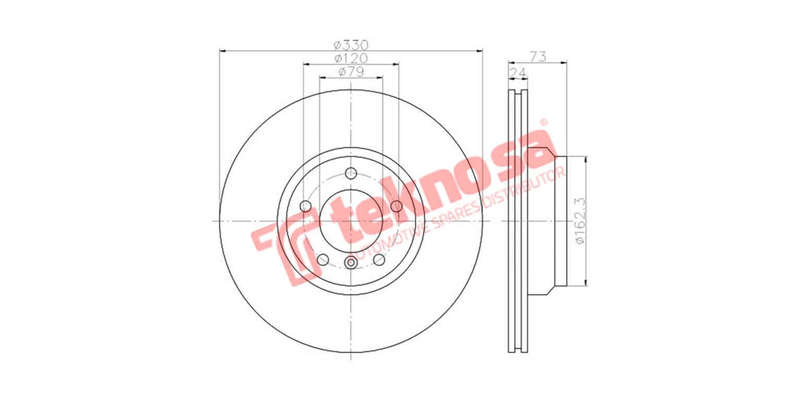 Brake Disc Bmw 1 SRear Solid E 84 X1 E90 3 SRear Solid (Front Vented)