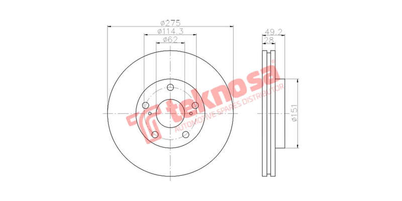 Brake Disc Camry 2.4 3.0 03 (Front Vented)