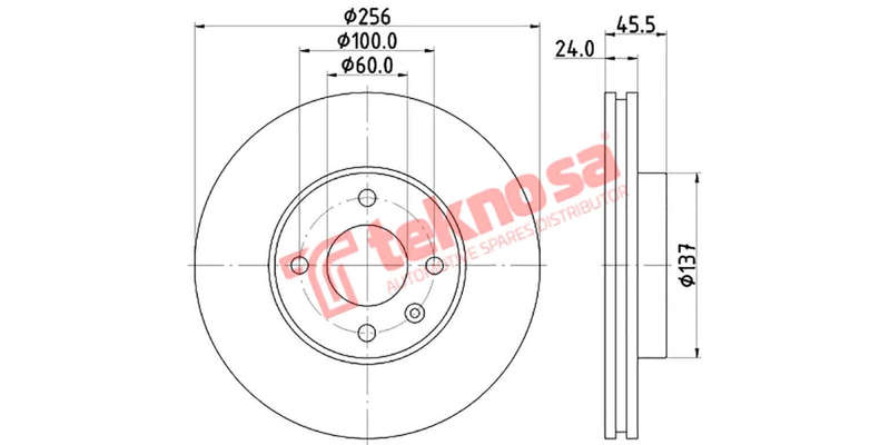 Brake Disc Chevrolet Aveo Sonic 12 (Front Vented)