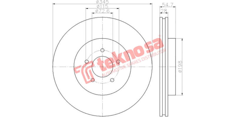 Brake Disc Chrysler 300C (Front Vented)