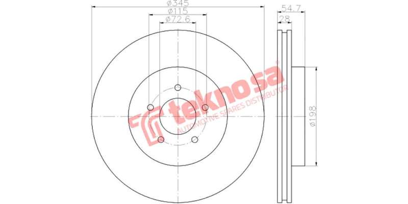 Brake Disc Chrysler 300C (Front Vented)