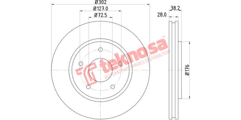 Brake Disc Chrysler (Grand) Voyager, Journey (Front Vented)