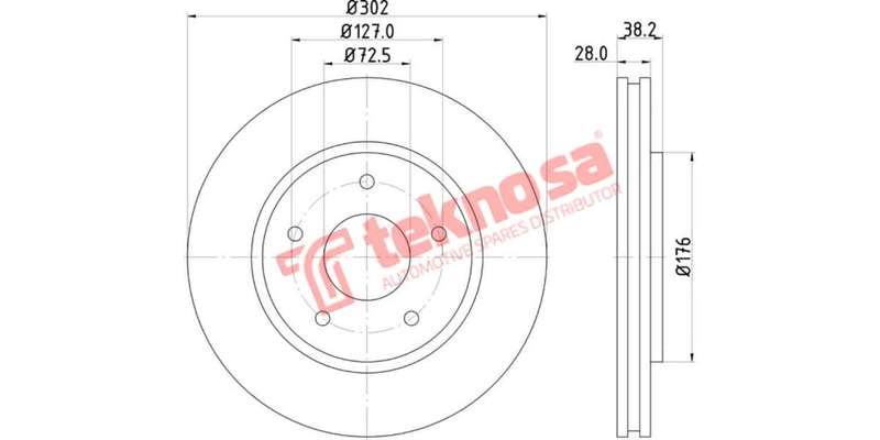 Brake Disc Chrysler (Grand) Voyager, Journey (Front Vented)