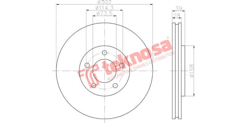 Brake Disc Chrysler Voyager All 01 (Front Vented)