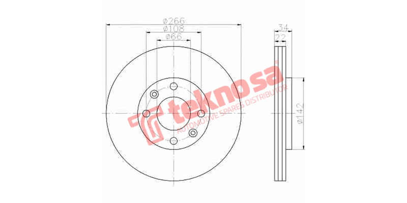 Brake Disc Citroen C3 Ds3 1.6 02 (Front Vented)