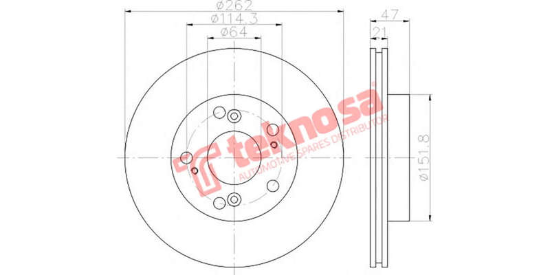 Brake Disc Civic 1.8 2.0 2.2 09 (Front Vented)