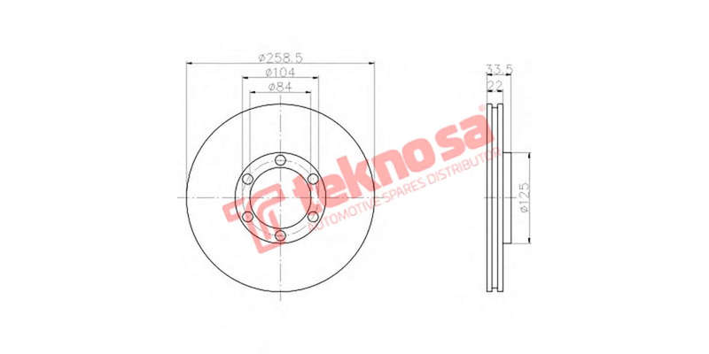 Brake Disc Colt Rodeo Ldv 1.6 2.0 V6 4X4 (Front Vented)