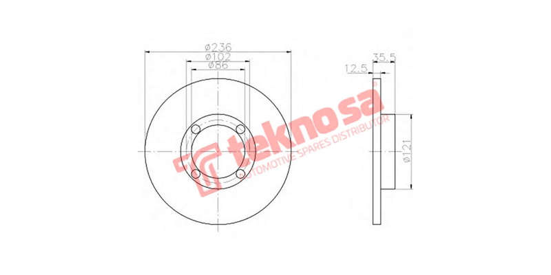Brake Disc Dhts Matiz Spark 99 (Front Solid)