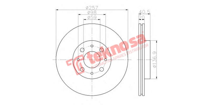 Brake Disc Doblo Palio Punto 03 (Front Vented)