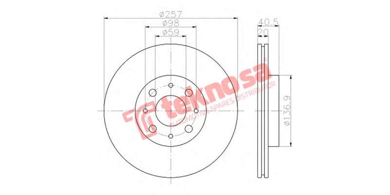 Brake Disc Doblo Palio Punto 03 (Front Vented)