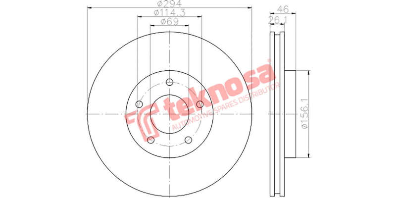 Brake Disc Dodge Caliber 06 (Front Vented)