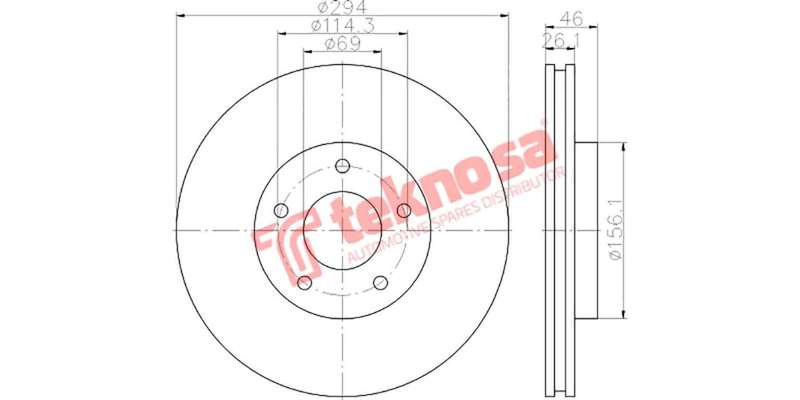 Brake Disc Dodge Caliber 06 (Front Vented)