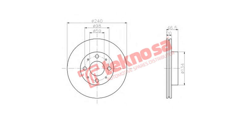 Brake Disc Fiat Palio 1.3 1.6 99 (Front Vented)