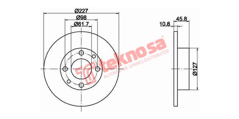 Brake Disc Fiat Uno Fire Pacer All 90 (Front Solid)