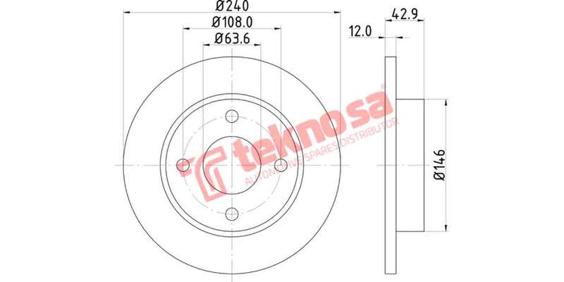 Brake Disc Ford Bantam Ikon (Front Vented)